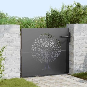 vidaXL Poartă de grădină, Poartă de Grădină 85x75 cm Design Copac din Oțel Corten