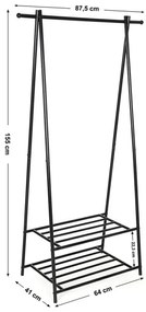 Cuier de podea LINEA, negru