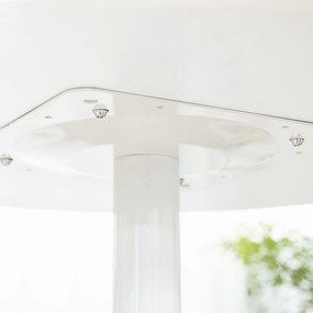 HOMCOM Masă de bucătărie pentru 2 persoane, blat rotund Ø80 cm, MDF și oțel, antiderapant, Alb, 75H cm | Aosom Romania