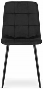 OFERTA Scaun catifea neagra KARA cu picioare negre II. calitate