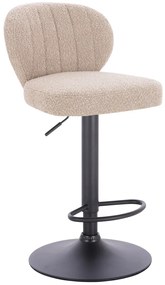 HR193W Scaun Latte Boucle cu Bază Neagră