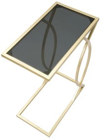 Masuta auxiliara neagra/aurie din metal, 45,5x25,5x60 cm, Glam Mauro Ferretti
