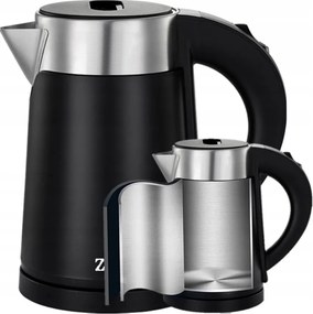 Fierbator electric Zilan ZLN3387 Negru cu pereti dublii, putere 800W, capacitate 0.8L, inox