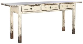 Consola, alba, din lemn de ulm, aspect vintage, Creamy
