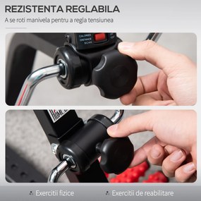 HOMCOM Bicicleta de antrenament portabila reglabila pe inaltime cu afisaj LCD si role pentru masaj la picioare pentru varstnici, Batrani | AOSOM RO