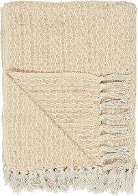 IB Laursen Pled din bumbac CREAM/YELLOW PATTERN 160x130 cm