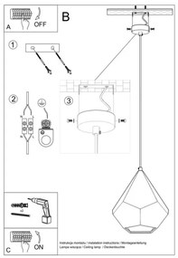 Lustră pe lanț PAVLUS 1xE27/60W/230V