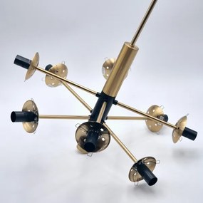 Lustră pe tijă ROLLO 8xE14/5W/230V auriu/fumuriu