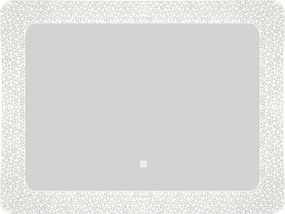 Oglindă lemn masiv cu iluminare LED si acționare touch Efect Cristale 80x60cm