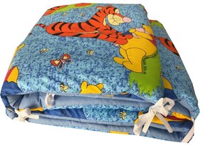 Set de aparatori pufoase h39 pat 140x70 cm DeLuxe Distractie cu Aiurila pe albastru