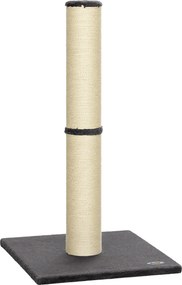 PawHut Ansamblu de Zgâriat Ușor pentru Pisici, 80 cm, cu Frânghie din Sisal, Bază din PAL și Pluș, Gri Închis | Aosom Romania