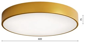 Plafonieră LED CLEO 69W 230V 3000K, Ø 60 cm, auriu