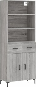 vidaXL Dulap înalt, gri sonoma, 69,5x34x180 cm, lemn compozit