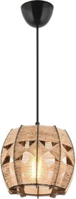 Lustra BARRIL JUTE, bej/negru, iuta/lemn, 20x50 cm