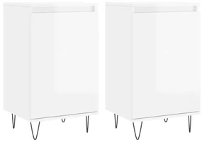 831057 vidaXL Dulapuri, 2 buc., alb extralucios, 40x35x70 cm, lemn prelucrat