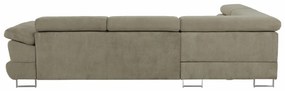 Colţar, material textil melir gri deschis, model stânga, BUTON P