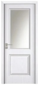 Usa Interior din MDF Novo Doors ND10 LUX PREMIUM, Cadru din Lemn Masiv, KIT COMPLET, Toc Reglabil de 10 CM INCLUS, Plinta pe Ambele Parti (Culoare: