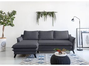 Colțar extensibil cu șezlong pe partea stângă Miuform Charming Charlie, gri antracit