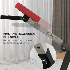 SPORTNOW Banca pentru Hiperextensii, Scaun Roman cu Inaltime Reglabila pentru Spate, Tors, Brate, Negru