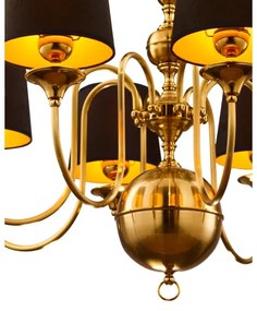 Lustră pe lanț BATUMI 8xE27/40W/230V neagră/alamă Jupiter 1952