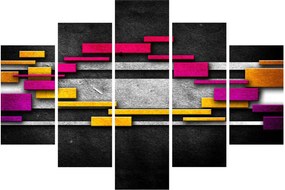 Tablou - Abstrac colorat, fundal negru (150x105 cm)
