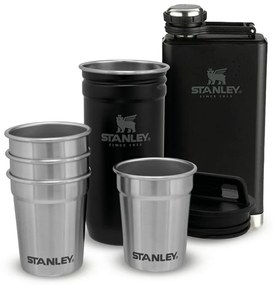 Set sticlă și pahare de tărie negru 6 buc. din oțel inoxidabil 250 ml Adventure Black – Stanley