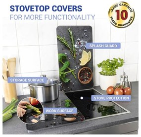 Set 2 protecții din sticlă pentru aragaz Wenko Universal Herbs