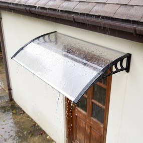 Outsunny Copertină Curbată pentru Exterior cu Panouri din Policarbonat și Sistem de Fixare Inclus | Aosom Romania