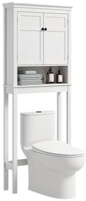 HOMCOM Mobilier WC deasupra toaletei mobilier mașină de spălat dulap 2 uși rafturi reglabile alb | Aosom Romania