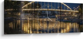 Tablou cu făntână arteziană (cu ceas) (90x30 cm)
