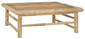 Set mobilier de gradina, 6 piese, perne gri inchis, bambus Morke gra, 2x colt + 2x mijloc + suport pentru picioare + masa, 1