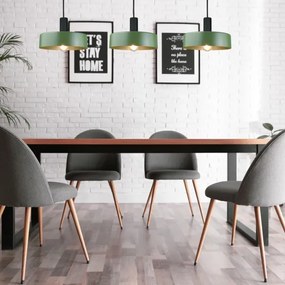 Lustră pe cablu HAKI 3xE27/60W/230V verde/negru