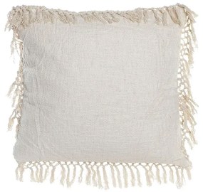 Perna Boho crem cu franjuri 60x60 cm