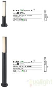Stalp exterior IP54, LED H-90cm Beret 75523