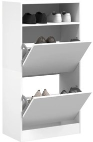 vidaXL Pantofar, alb, 60x34x116 cm, lemn compozit