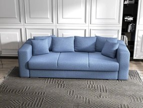 Canapea extensibilă dumonde cu ladă de depozitare si sezut confortabil din spuma high-density, Gloria Enjoy Blue 240x100 cm