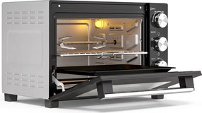 HOMCOM Cuptor Electric 1500W 28L cu Temperatură Reglabilă până la 230°C, Timer 60 min, Grătar, Tavă și Mâner pentru Tavă | Aosom Romania