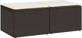 vidaXL Set canapele de grădină, 2 piese, cu perne, maro poliratan maro