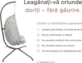 Scaun suspendat MOLINE cu suport, negru