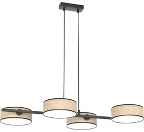 Lustră suspendată cu cablu DRUMZ 4xE14/10W/230V bej