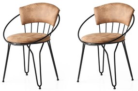 Set de scaune de sufragerie Istanbul Beige andBlack, 2 buc.