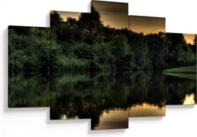 Tablou cu lac în pădure (150x105 cm)
