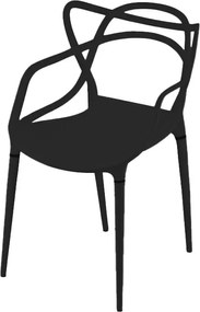 Set 4 bucati scaune din plastic KATO negre