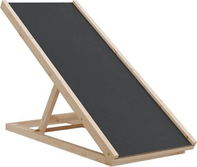 vidaXL Rampă pentru câini, gri, 100x40 cm, lemn masiv de brad