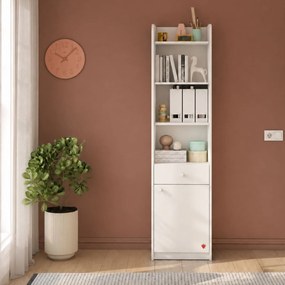 Biblioteca cu sertar pentru copii 43x184x38 cm, colectia Varia White