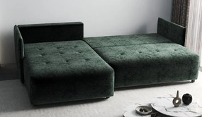 Colțar extensibil dumonde cu ladă de depozitare si sezut confortabil din spuma high-density, Malta Euphoria Green II 235x185 cm