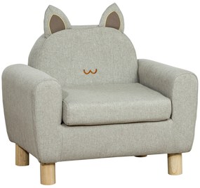 HOMCOM Sillón Infantil Mini Sofá pentru Copii de +3 Ani cu Șezut Căptușit și Brațe Căptușite 61x42x53 cm Maro | Aosom Romania