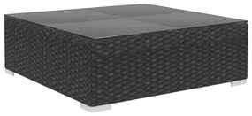 Set mobilier de gradina cu perne, 11 piese, negru, poliratan Negru, 11