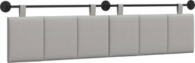 vidaXL Cap de pat suspendat Dungi Gri nori 210 x 55 x 5 cm țesătură