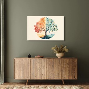 Tablou – Arbore dual cu fluture (90x60 cm)